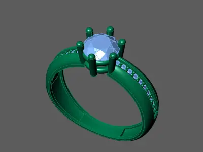 Womens Rings With Stone Ring Ready STL 3DM Models Rings women 3D print model 18