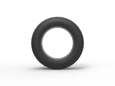 Dirt Sprint racing front tire 2 Scale 1 to 25 3D print model