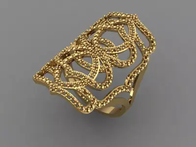 Vintage Womens Diamond Ring Women Rings 3dmodels 3D print model 3D print model 10