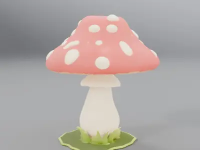 mushroom statue for garden 3D model