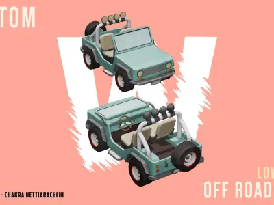 Low Poly off road Concept SUV 4x4 Low-poly 3D model