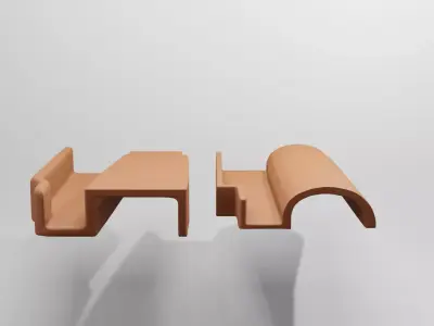 Conjunto com duas telhas de ceramicas 3D model