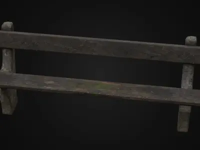 Old Dirty Soviet Bench 01 Low-poly 3D model