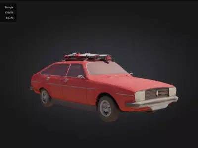 1978 Renault 20 TS 3D Model  High-Quality Textures Low-poly 3D model