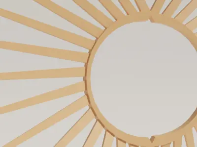 Sun decoration Low-poly 3D model