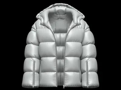 Womens Oversized Puffer jacket 3D model