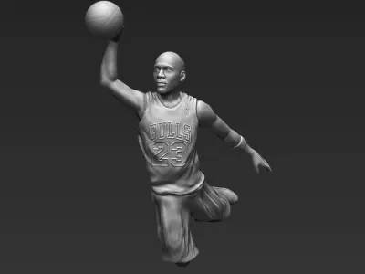 Michael Jordan 3D printing ready stl obj formats 3D print model