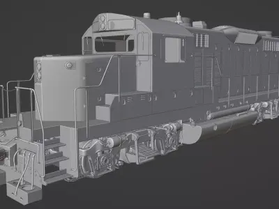 Diesel Train Locomotive EMD GP20 Low-poly 3D model