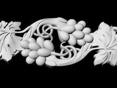 Central decor ornament for furniture 3D model 366