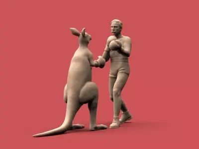 Boxer vs Kangaroo 3D print model