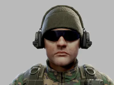 US Modern Engineer Soldier Low-poly 3D model