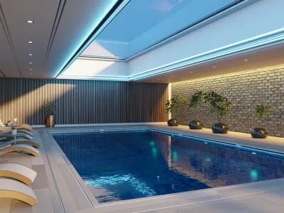 Ultramodern Luxury Swimming Pool 3D model - blend fbx obj 3D model