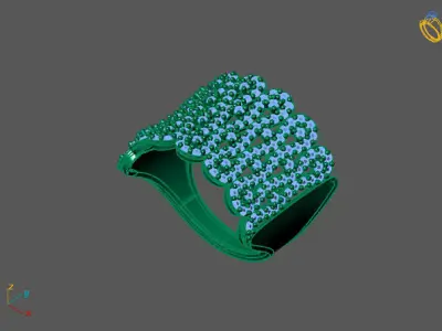STL 3DM Print Ready Women Diamond Ring Lightweight Printable  3D print model 13