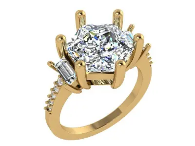 Hexagon Diamond Basket Ring 4367 3D print model