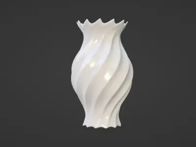 Vase porcelain white 4 3D model