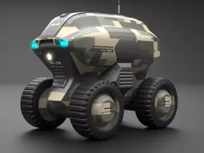 Military Sci-Fi Droid Low-poly 3D model by 3DAssetsKit