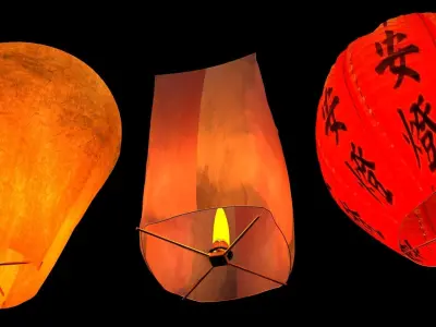 Chinese sky lantern 3D model purchase