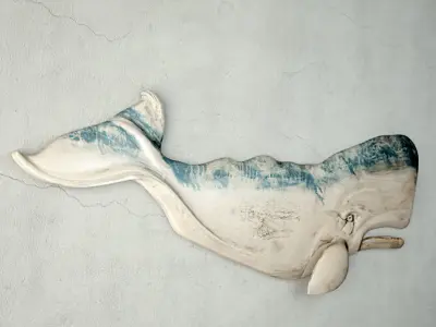 Hand-Carved Sperm Whale  3D model