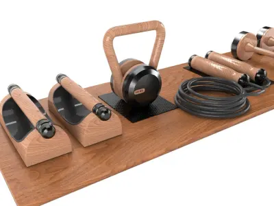 Pent Home Gym Equipment Fitness Low-poly 3D model