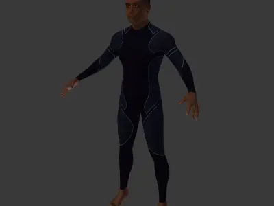 Surfer -- 3 Skin Textures Low-poly 3D model