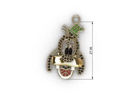 dijes- Colgante goofy dibujo animado -v- 3D print model