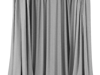 Patterned curtain rod with tulle 63 HBH Low-poly 3D model