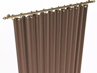 Cornice Classic Curtain 05 Gold Low-poly 3D model