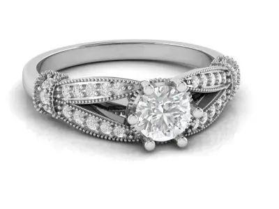 Vintage luxury engagement ring 3D print model