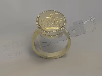 Luxury ring with Minoan prince of Knossos  3D print model