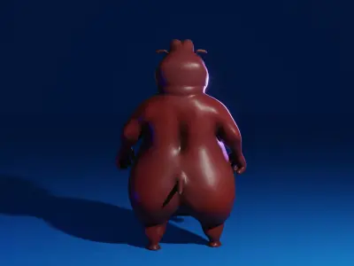 Stylized hippopotamus model Low-poly 3D Low-poly 3D model