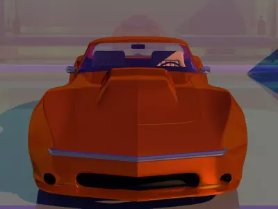 Corvette orange car in game 3D model