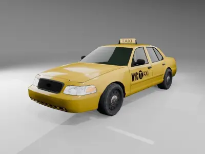 NYC taxi car Low-poly 3D model
