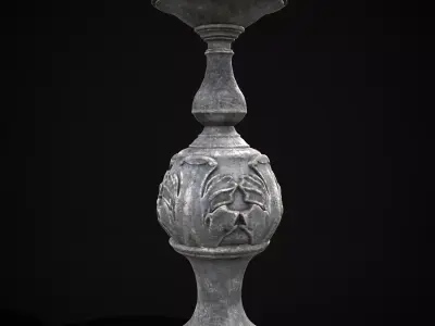 Floral Garden Bird Feeder Decoration Low-poly 3D model