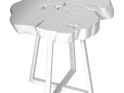 Wooden coffee side table made of Slab wood in Rustic Eco Loft  3D model