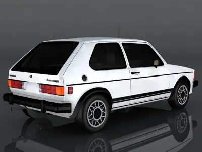 Volkswagen Rabbit GTI Low-poly 3D model