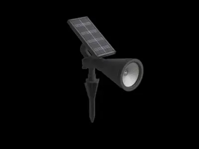 Modern Solar 30 Lumen Black Spot Light Low-poly 3D model