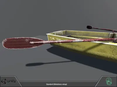 Boat with oars Free low-poly 3D model