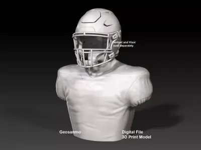Long NFL Football Helmet Stand 3D print model 3D print model