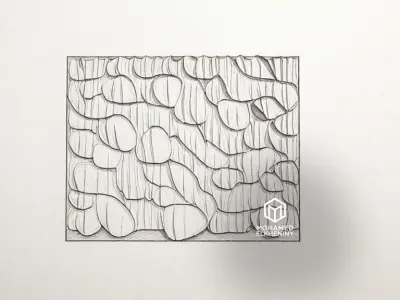 modern panel wall decor set wall relief mural CNC 78 3D model