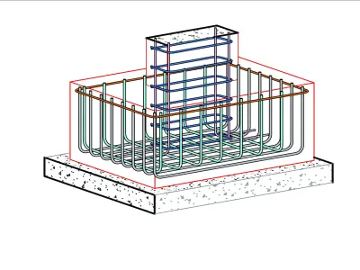 Soil structure foundation 3D model
