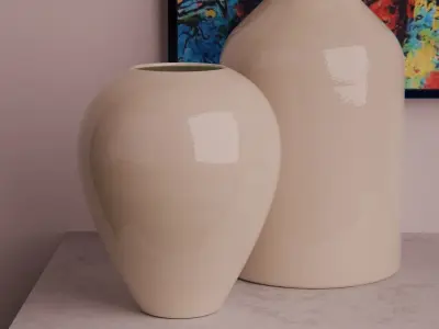 Set de vasijas de ceramica  3D model