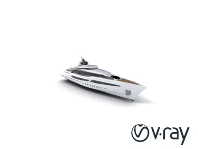 High-Tech Explorer Yacht Ice-Class model pack Low-poly 3D model
