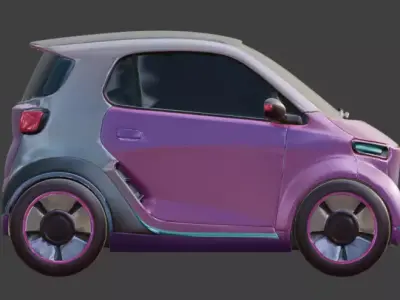 Futuristic Smart City Car 3D Model Low-poly 3D model