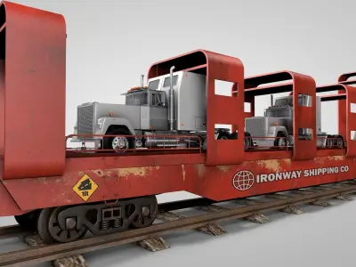 Rail Car Transporter 3D model