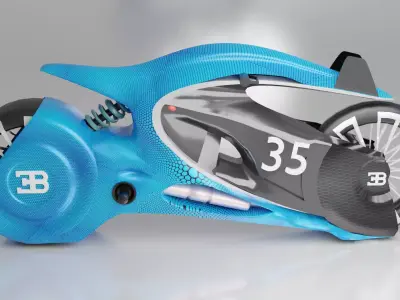 Bugatti motorcycle Low-poly 3D model