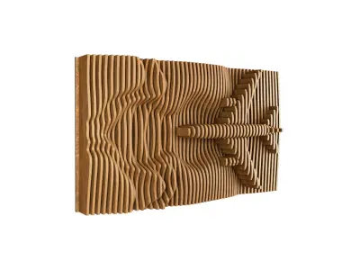 Parametric Wavy Wooden Wall Decor 23 - wood cutting machines 3D model