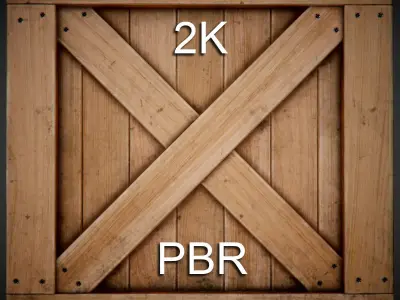 Realistic wooden box PBR Game-Ready Low-poly 3D model
