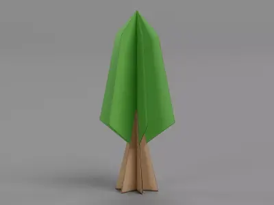 Paper Tree V1 Low-poly 3D model