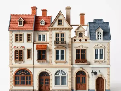 Victorian Townhouse model pack Low-poly 3D model