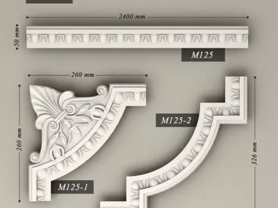 Molding with corner elements Harmony M125 3D model